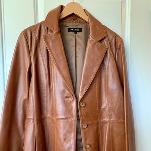 Prague Women's Genuine Leather Jacket Camel Size XL